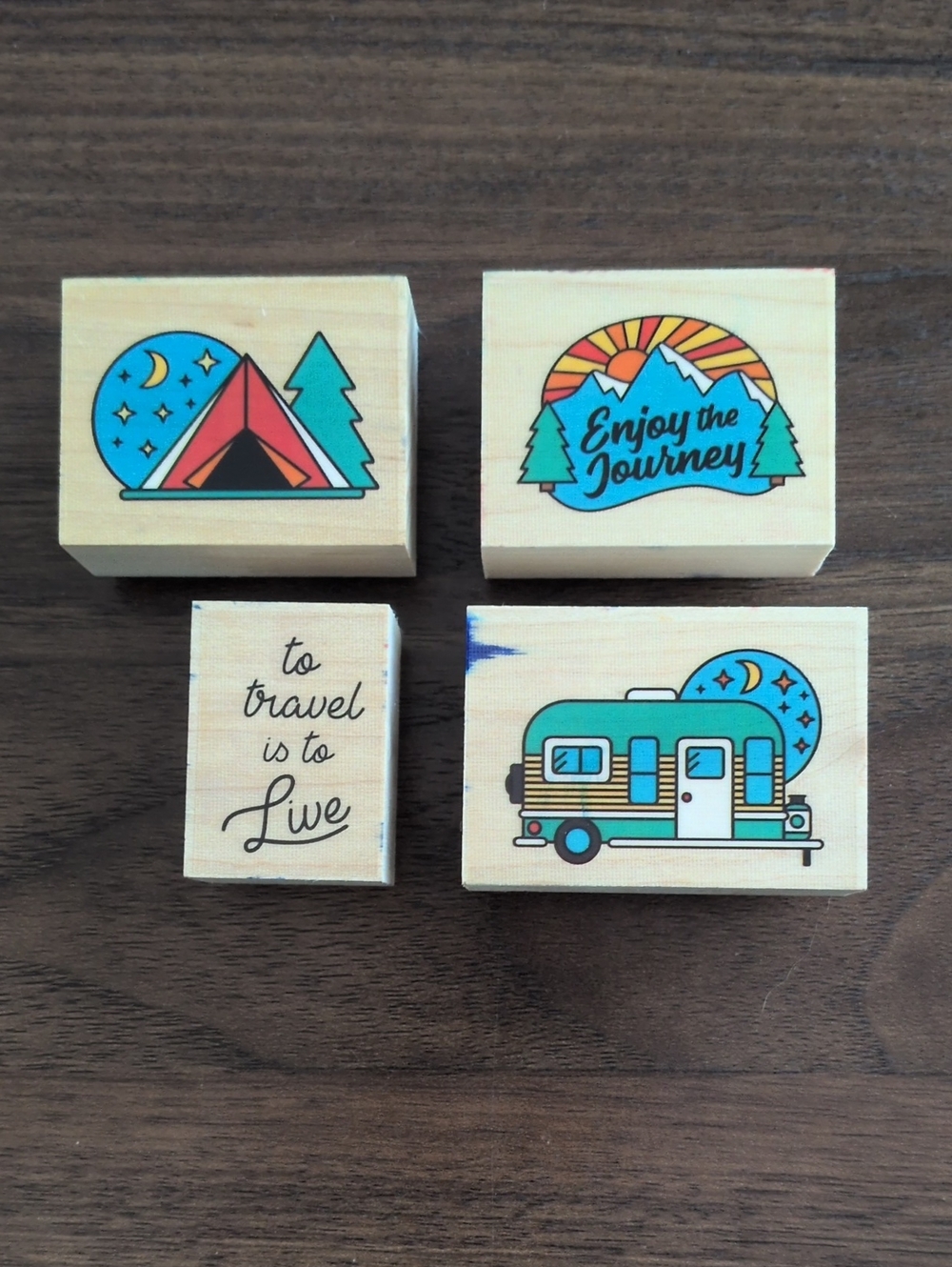 Camping Rubber Stamp Set